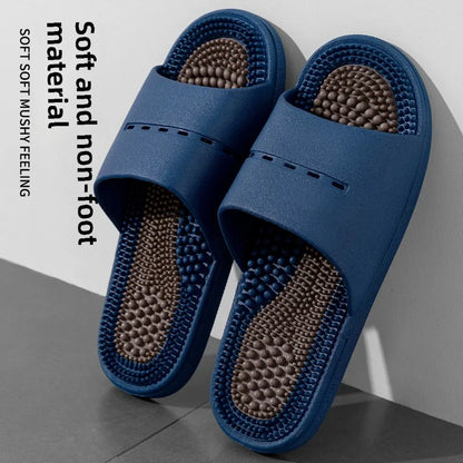 Massage Slippers Men's Summer Indoor Home Bathroom Bath Sole Acupoints Foot Therapy Non-slip Sandals Men's Men Slippers  Shoes