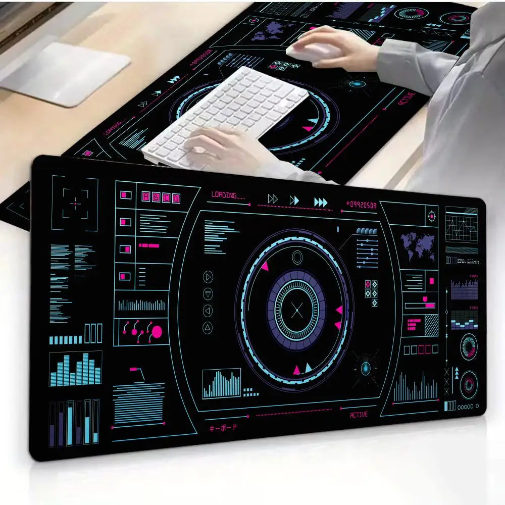 Radio pattern Mouse Pad Mousepad Large Abstract Mouse Pad Gaming Deskmat With Lockedge Office Non-slip Carpet