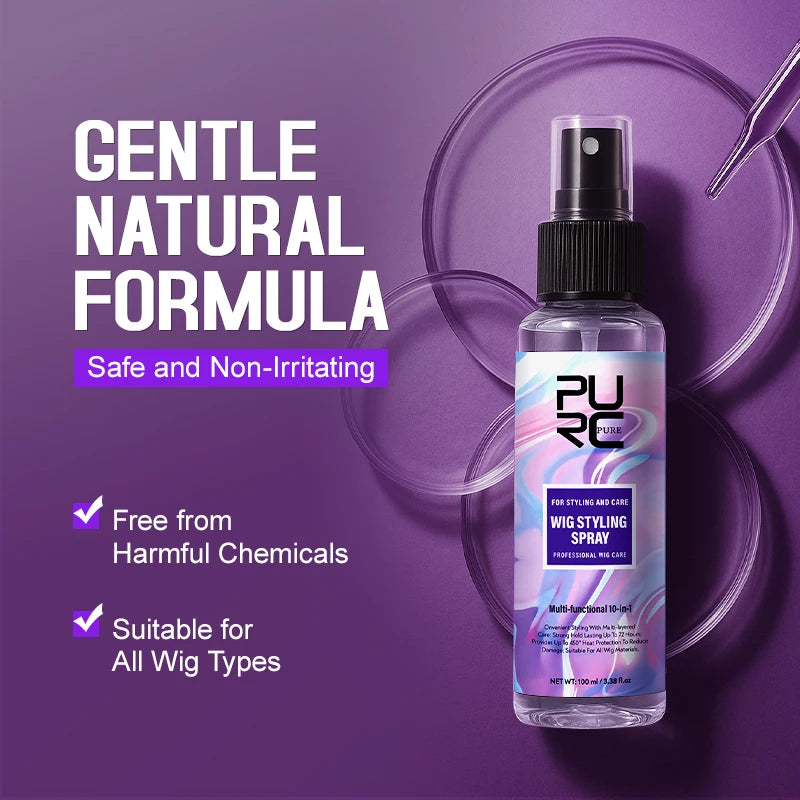 PURC Argan Oil Wig Hair Styling Spray for Women 450° Heat Protection Keratin Smooth Shiny Hair Treatment Hair Care 100ml