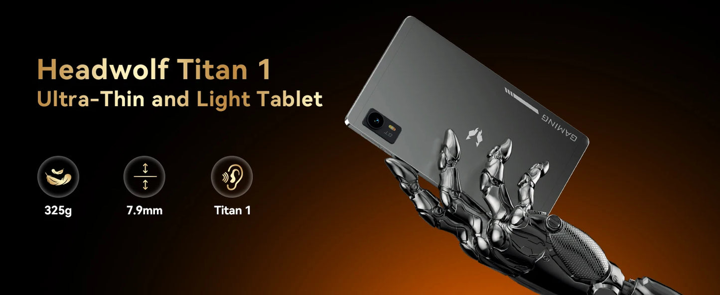 World Premiere Headwolf TiTan1 4G LTE Tablet MTK Dimensity 8300 Dual SIM Slot 8.8" 12G+256GB ROM Android15 7200mAh Gaming Tablet