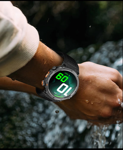 COANR2026 New Military Smart Watch 850mAh Battery GPS trace Compass 3ATM Waterproof Tactics Sport Flashlight call SmartWatch Men