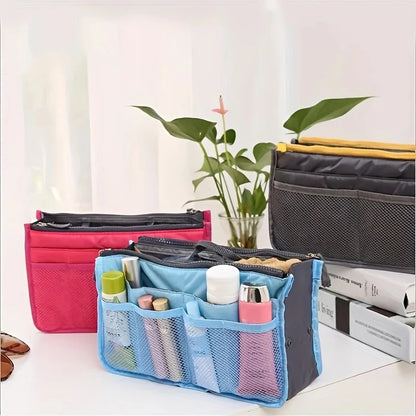Multifunctional Bi-fold Storage Bag Double Zipper Large Capacity Storage Arrangement Makeup Toiletries Large Classification Bag