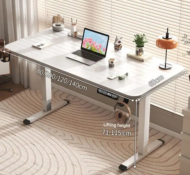 Electric Standing Desk 80/100/120/140cm Height Adjustable Office Computer Desk Study Gaming Table for Workstation Business Use