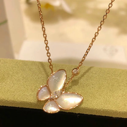 Trendy Real 925 Sterling Silver Necklace For Women 5a Zircon  Butterfly Design Chain Pendant Luxury Design Fine Jewelry