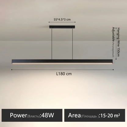 Dining Room Chandelier Dining Table Lighting Kitchen Bar Light LED Linear Lamp Restaurant Pendant Lights Modern Brief Droplight
