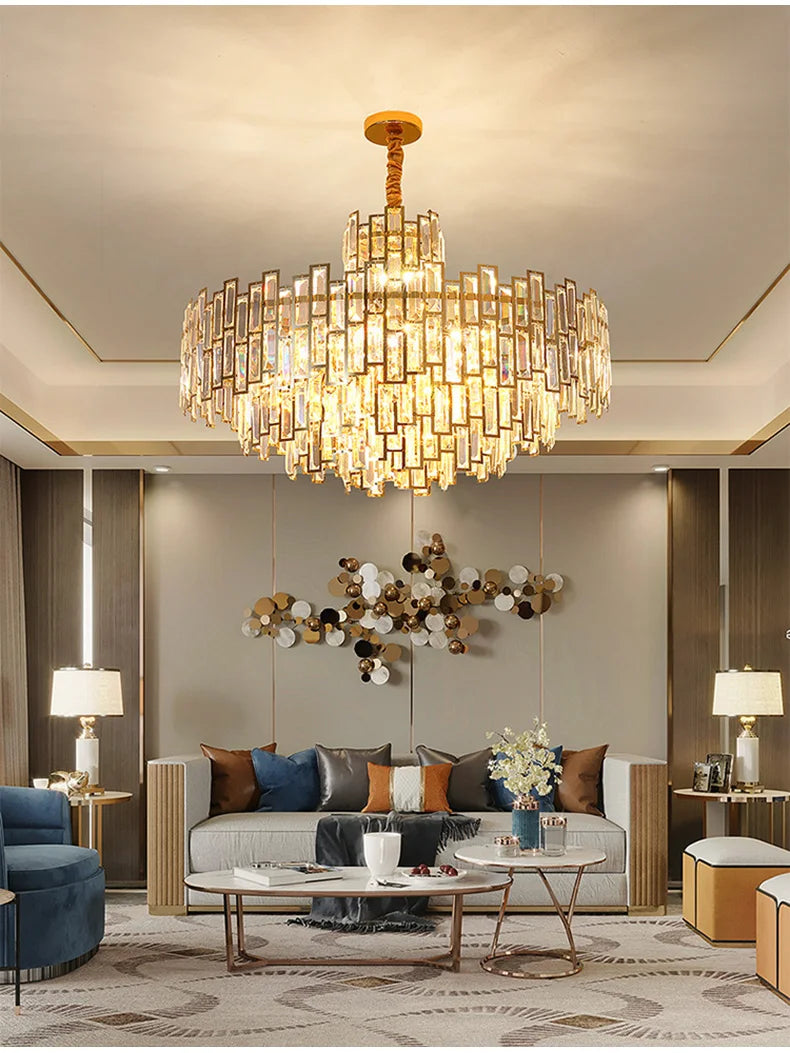 Luxury Crystal Ceiling Pendant Chandelier Lights Dining Room Chandeliers Lighting for Living Room Light Home Decor Lustre Salon