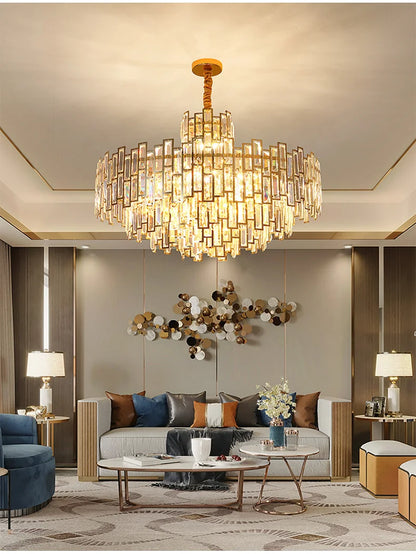 Luxury Crystal Ceiling Pendant Chandelier Lights Dining Room Chandeliers Lighting for Living Room Light Home Decor Lustre Salon
