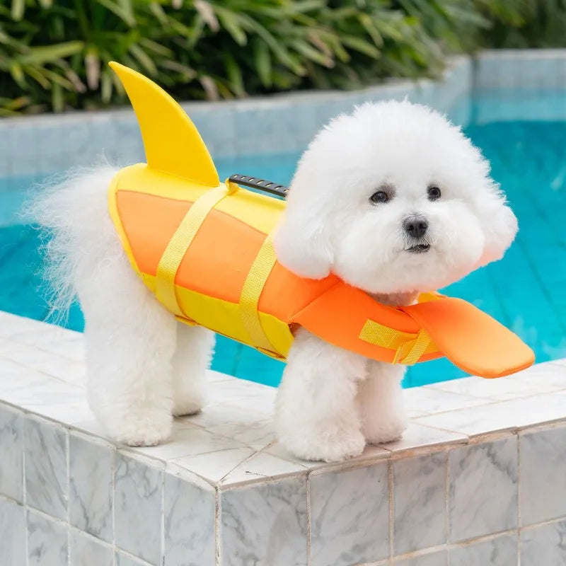 Pet Swimming Life Jacket Safety Vest For Dogs Swim Adjustable in Pool Surfing Drifting Dog Clothes Life Rescue Vest With Tail