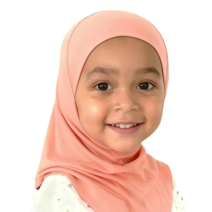 Girls Kids Muslim 1 Piece Amira Practical Hijab Headscarf Instant Scarf Islamic Comfort Headwear for 2 to 6 Years Old