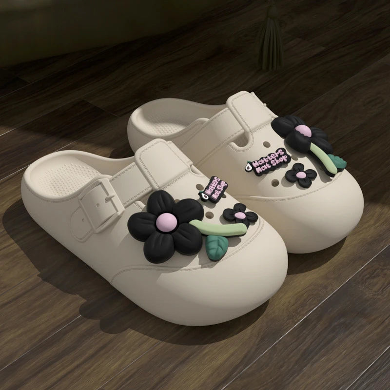 Clogs Fashion Women's Sandals Summer 2025 Mules Flower Luxury Designer Slippers Home Platform Woman Shoes Indoor Outdoor Slides