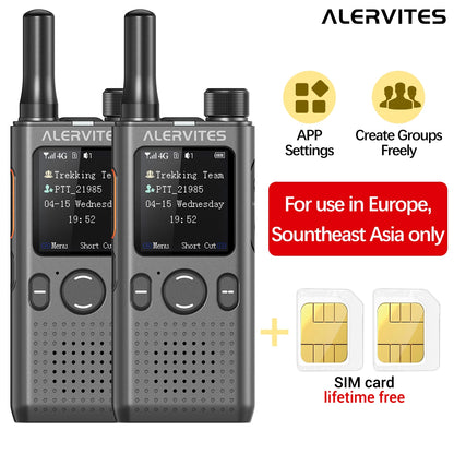 Baofeng AT1 POC Walkie Talkie Free Unlimited Data EU/US Worldwide Communication Phone Group Setting Portable 4G/5G Two Way Radio
