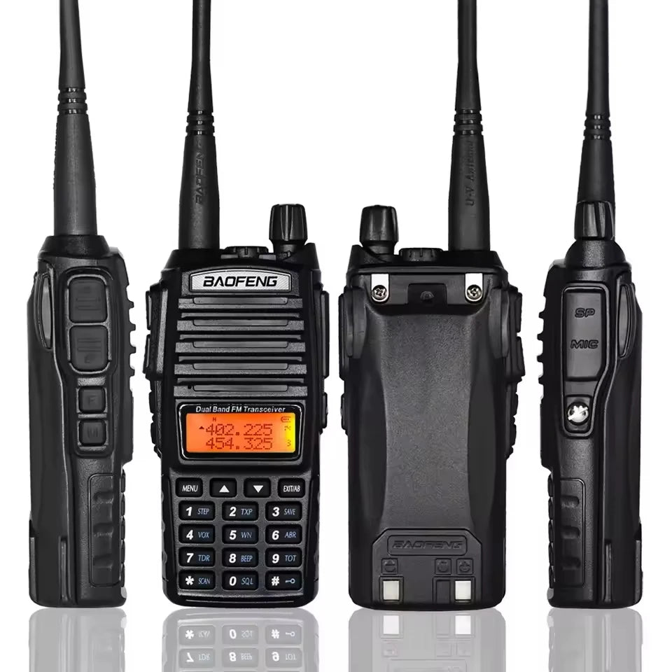 5W/8W High Power Baofeng UV-82 Unieke Dual PTT Walkie Talkie Uv82 Dual Band Vhf/Uhf FM 10Km Long Rang Two Way Ham CB Radio