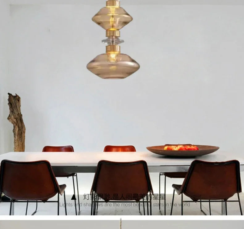 Modern Pagoda Home Design Glass Led Pendant Lights for Living Dining Table Room Apartment Bar Counter Simple Lusters Luminaires