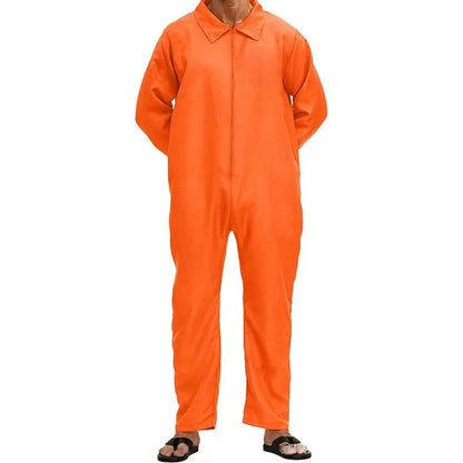 Adult Halloween Orange Prison jumpsuit costume long sleeved party cosplay prison costume men's and women's clothing