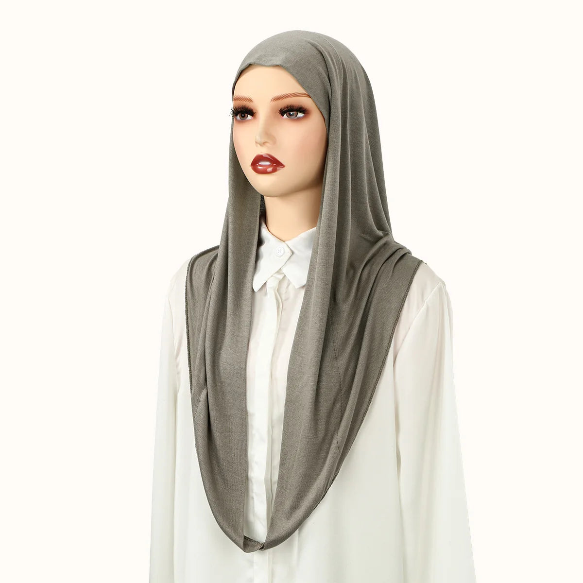 Hot Selling Ins Soft Jersey Instant Hijab Scarf for Women Muslim Solid Color Ready to Wear Hijab  Sport Underscarf Headwraps