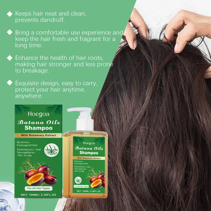 HOEGOA Batana Oils Shampoo All-Round Scalp Care Keep Healthy Luster Promotes Hair Growth Prevents Hair Loss