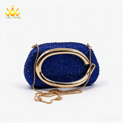 2026 Autumn New Arrivals Royal Blue Color Shoes and Bag  Set Special Design Fashion for Wedding Party