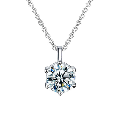 K.NOBSPIN 2.0ct VVS1 D Color Moissanite Necklace 925 Soild Sterling Sliver Chain with Certificate Fine Jewelry for Woman