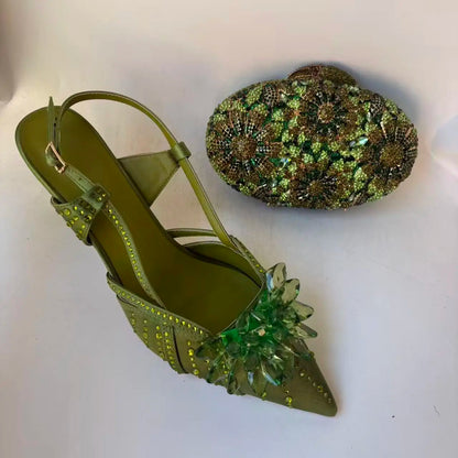 Insightlink Latest Shoes Women Luxury Rhinestone Crystal Pumps 2024 New Fashion Slippers Sandals Party Low Heels Elegant Italian