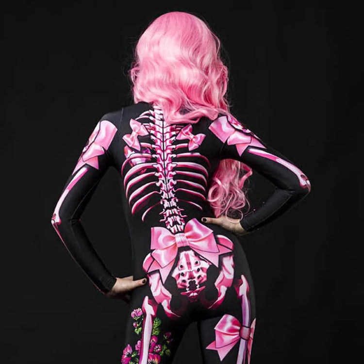Halloween Scary Cosplay Skeleton Rose Sexy Women Devil Vampire Jumpsuit Party Carnival Scary Costume Baby Girl Day of The Dead