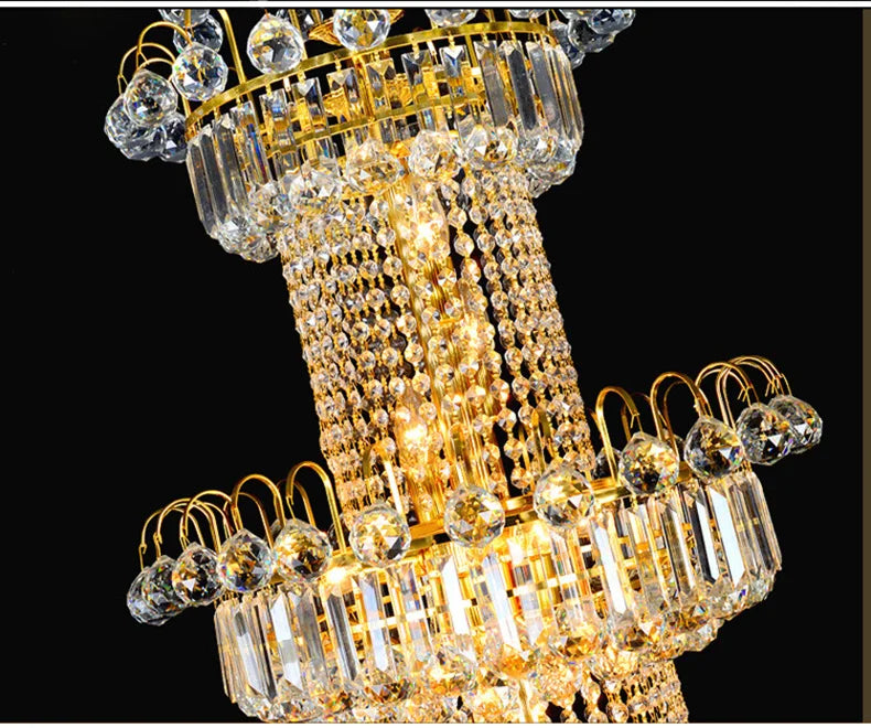 Luxury Crystal Chandeliers Villa Loft Living Room Decorate Lighting Chandelier Ceiling Lights Hotel Pendant Light Indoor Fixture