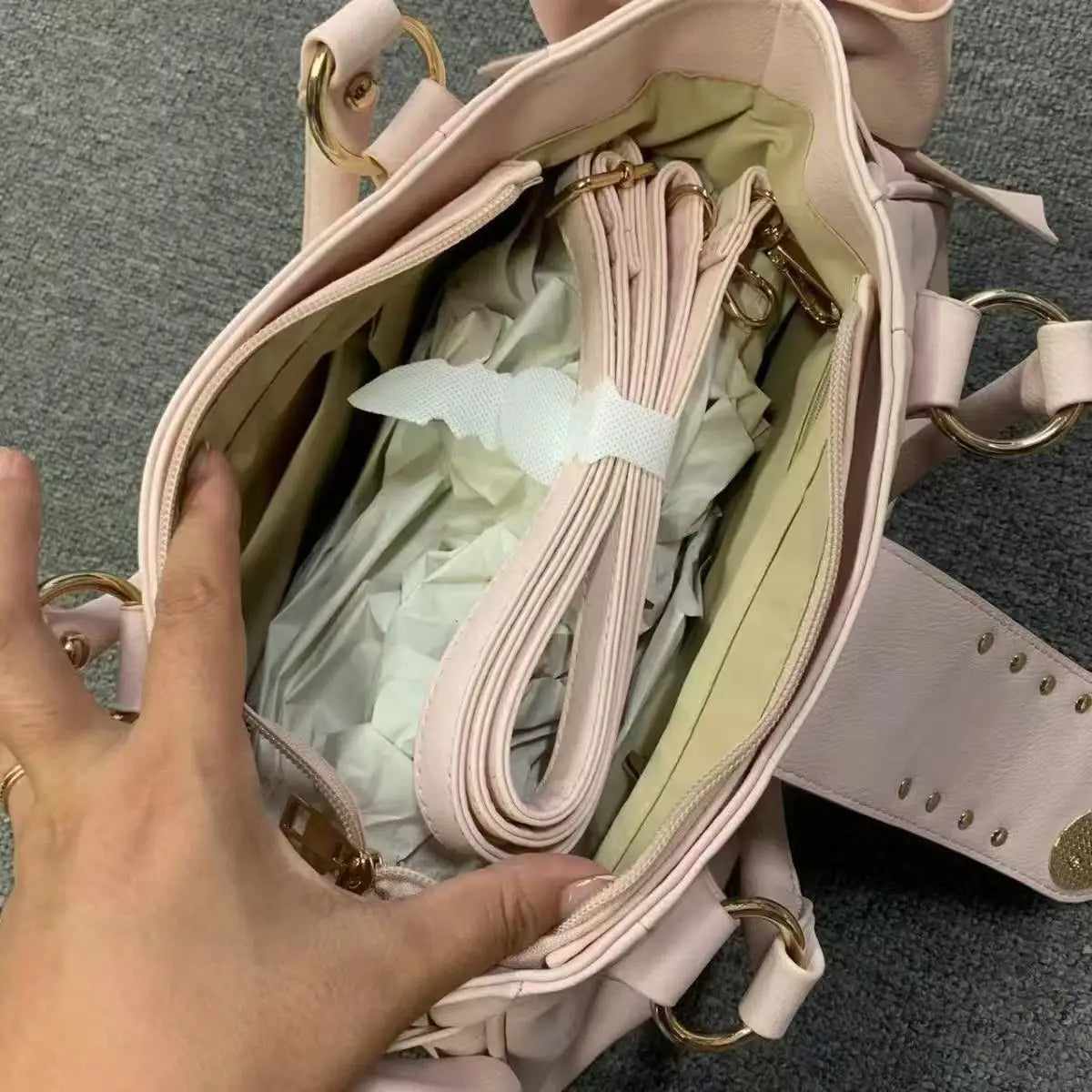 Harajuku Bow Pink Hand Bag Purse Women Japanese Style Soft Casual Crossbody Bag Ladies Sweet Cute Large Capacity Shoulder Bags