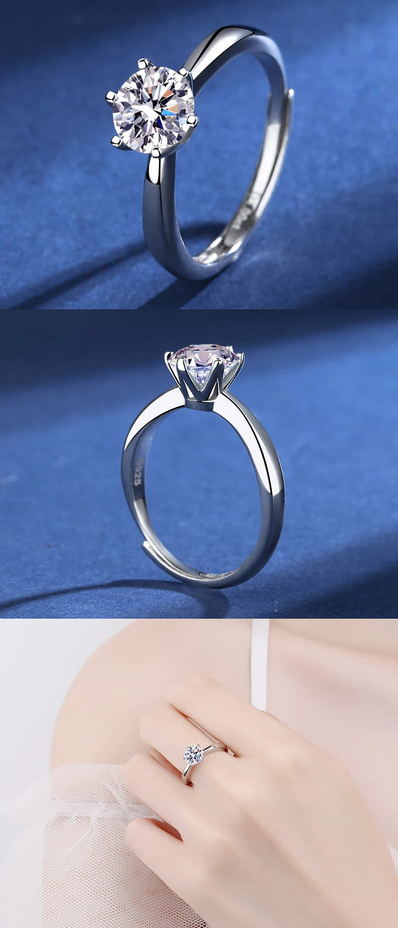 Moissanite Women's Ring Real 925 Sterling Silver D Color Shining Ring With Certificate Proposal Luxury Jewelry Gift