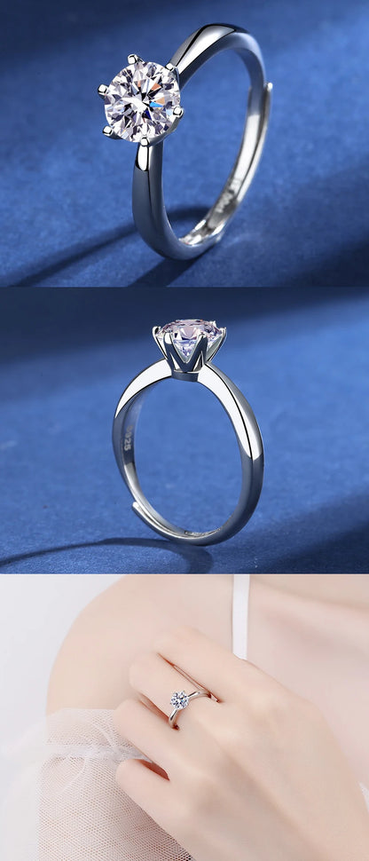 Moissanite Women's Ring Real 925 Sterling Silver D Color Shining Ring With Certificate Proposal Luxury Jewelry Gift