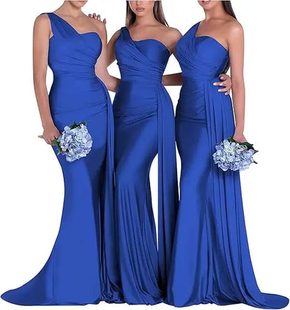 One Shoulder Mermaid Bridesmaid Dresses Corset Back Formal Evening Party Gowns 2026 Prom Graduation Dress Customized