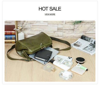CONTACT'S Genuine Leather Top Handle Bags for Women Sling Shoulder Bags Tote Bag Handbags Metal Frame Female Bags Ladies Fashion