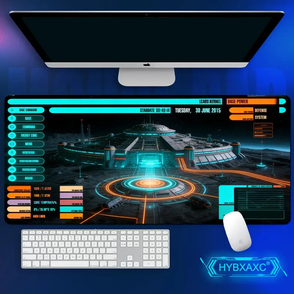 Starship Blueprint Pad Desk Pad HYBXAXC Gamer Computer Cabinet Star Trek Game Office Accessories Keyboard Anime Extended Large