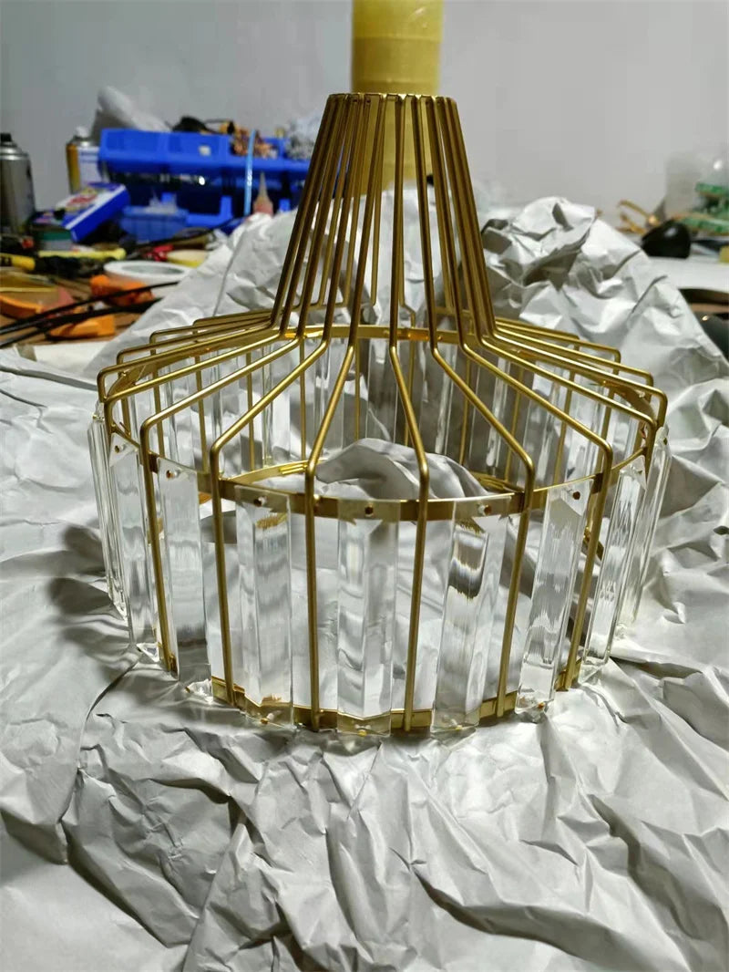 Crystal Pendant Lights Indoor Bedroom Ceiling Chandeliers Lamps Nordic Loft Loby Hanging Light Fixture Hotel Hall Decor Led Lamp