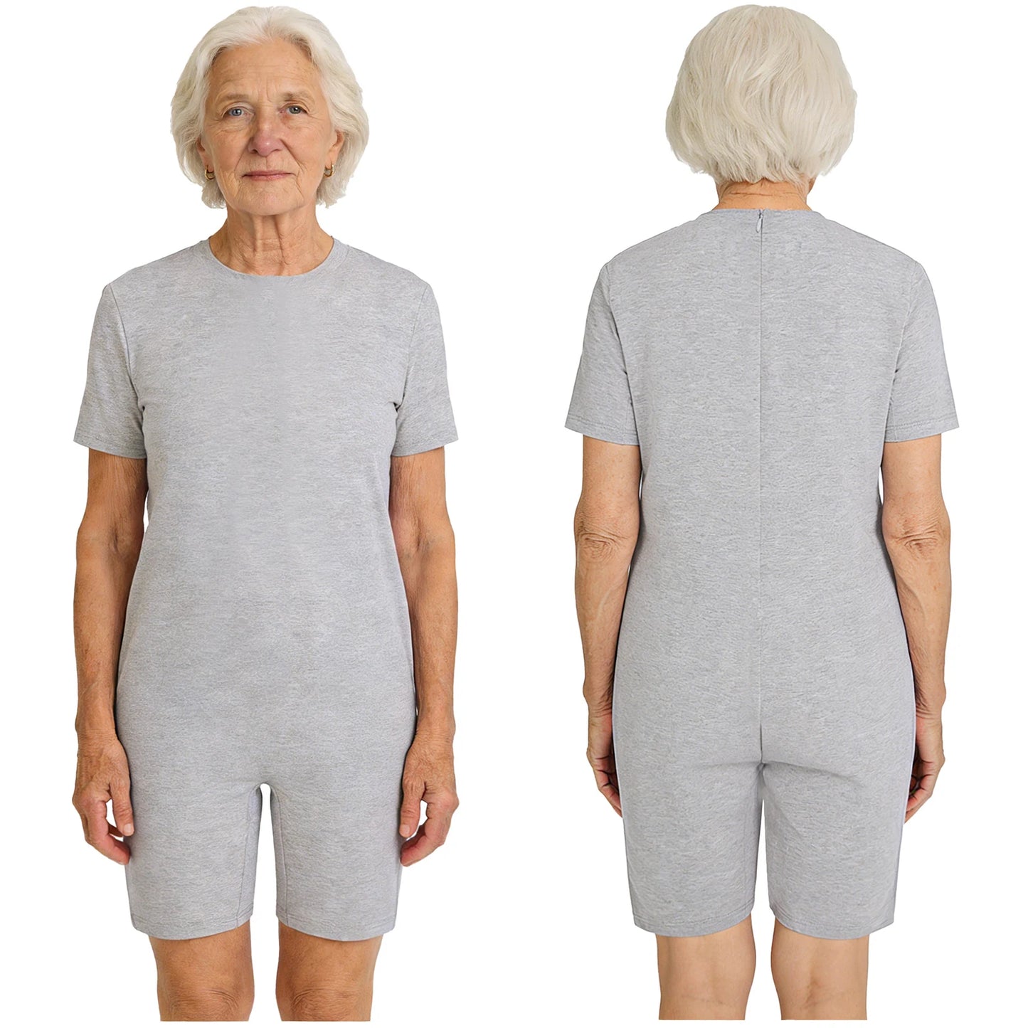 Men Women Special Needs Adaptive Clothing Elderly Alzheimer ASD Anti-Strip Jumpsuit Back Zipper Bodysuit Daily Wear Homewear