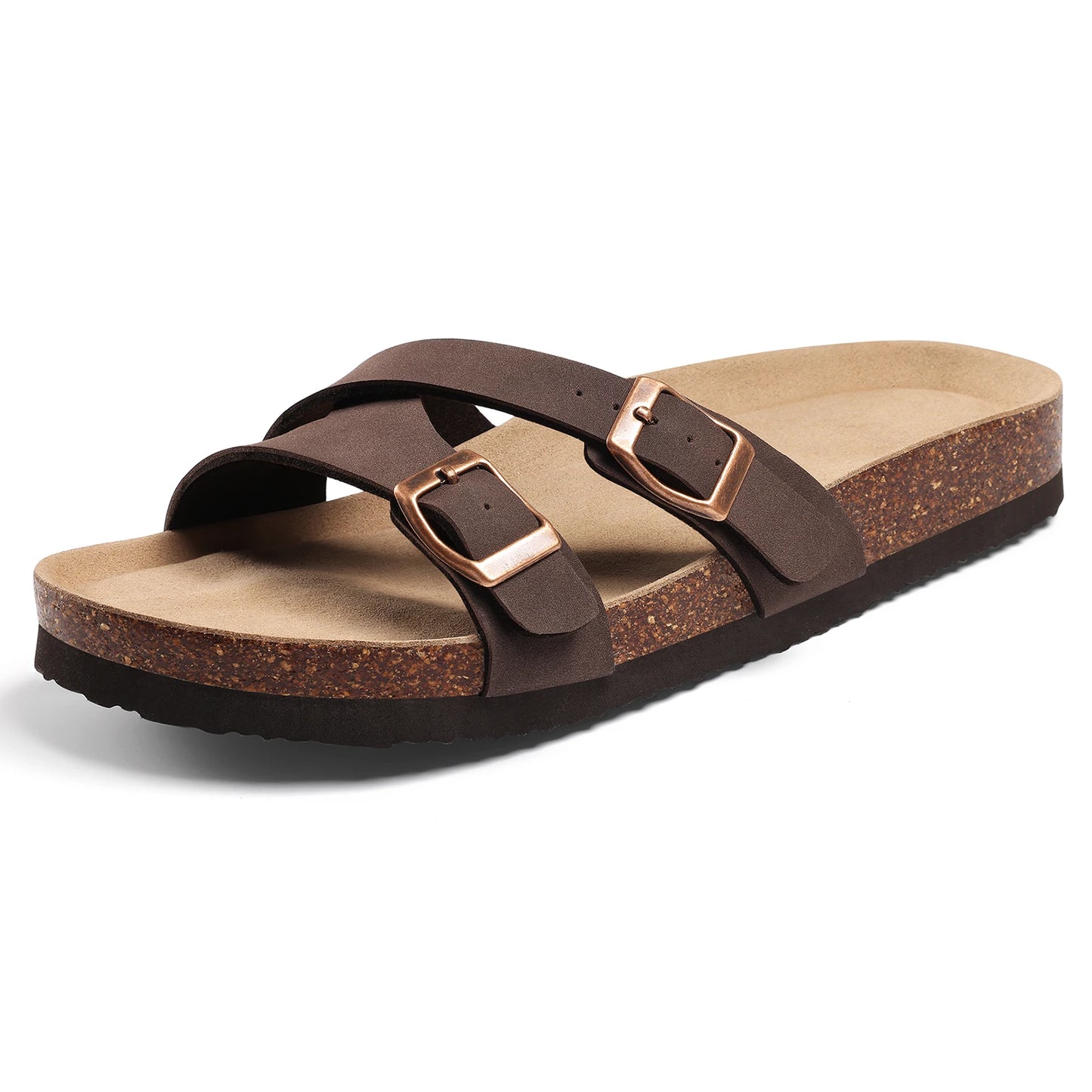 CRACOMIN Cork Insole Women's Slippers Summer Non-slip Slides Flats Slip On Slides Casual Indoor Female Sandals With Arch Support