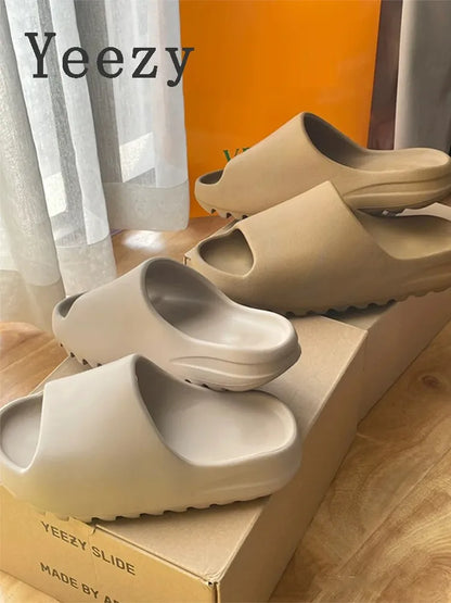 MENG PAI Thick Soled Eva Fashion Slides Soft Summer Slippers Comfortable Beach Sandals Casual Home Shoes For Men And Women