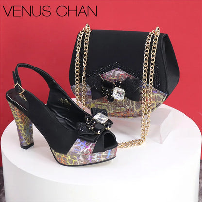 African Fashion Evening Shoes and Bag Italian Design Women's Shoes New Style High Heels Comfortable Women's Shoes and Bags