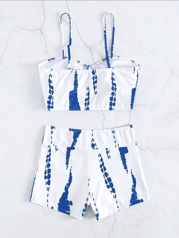 Drawstring Front Shorts Bikinis 2026 High Waist Swimsuit Women Swimwear Female Bathers Bathing Swimming Swim Suit Beachwear
