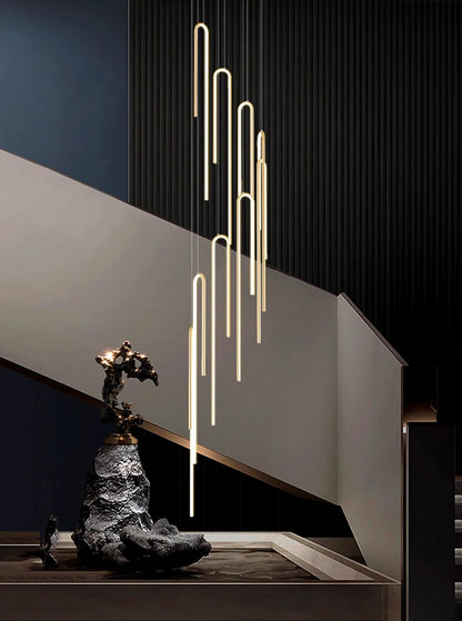 Modern ring stairs led lights pendant light lamps for living room led Chandeliers for dining room hanging light indoor lighting