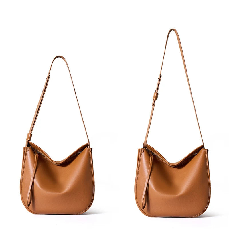 Genuine Leather Women Tote Bag 2025 New Large Capacity Women's Shoulder Bag Luxury Designer Cowhide Crossbody Bags 2522
