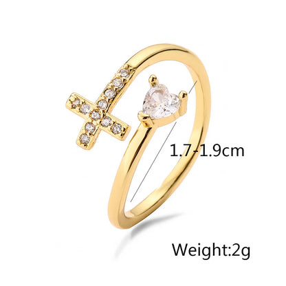 NEWBUY New Fashion Clear Shiny CZ Zircon Cross Evil Eye Rings For Women Girl Finger Accessories Party Jewelry Gift