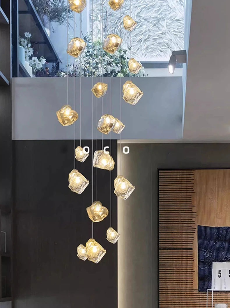 Light luxury home decoration pendant light, staircase light, living room pendant light, dining room light, indoor lighting