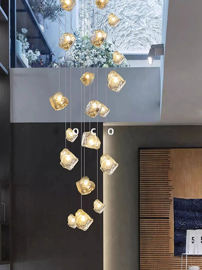 Light luxury home decoration pendant light, staircase light, living room pendant light, dining room light, indoor lighting