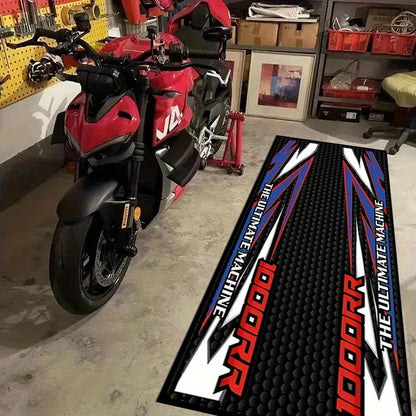 VIKAMA Motorcycle Display Mat Non-Slip Garage Parking Mat Corridor Bedroom Carpet Motorcycle Enthusiast Home Decor