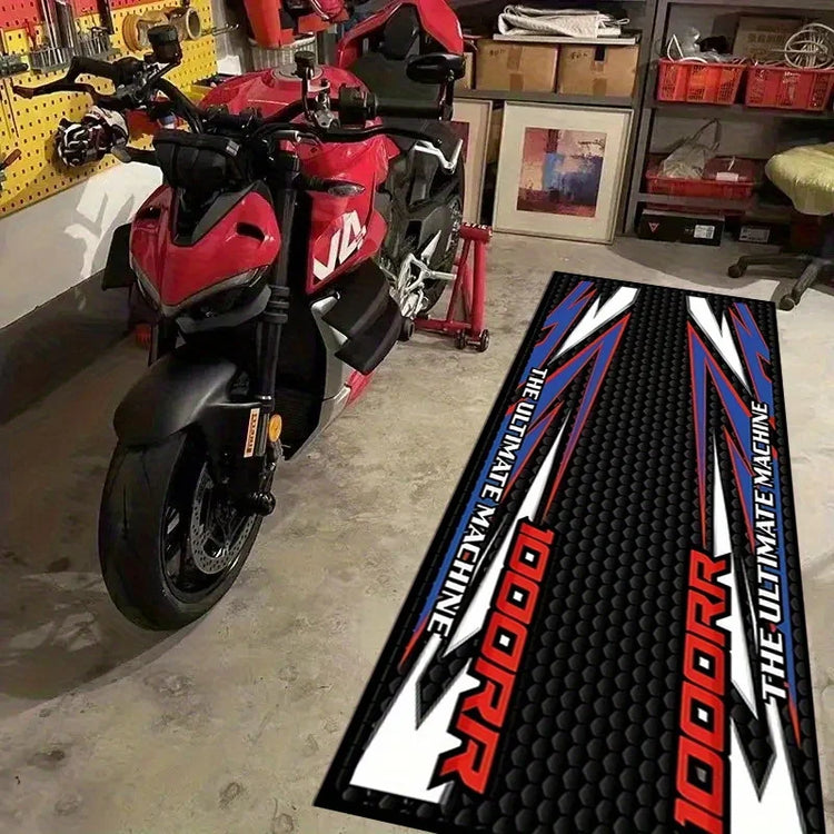 VIKAMA Motorcycle Display Mat Non-Slip Garage Parking Mat Corridor Bedroom Carpet Motorcycle Enthusiast Home Decor