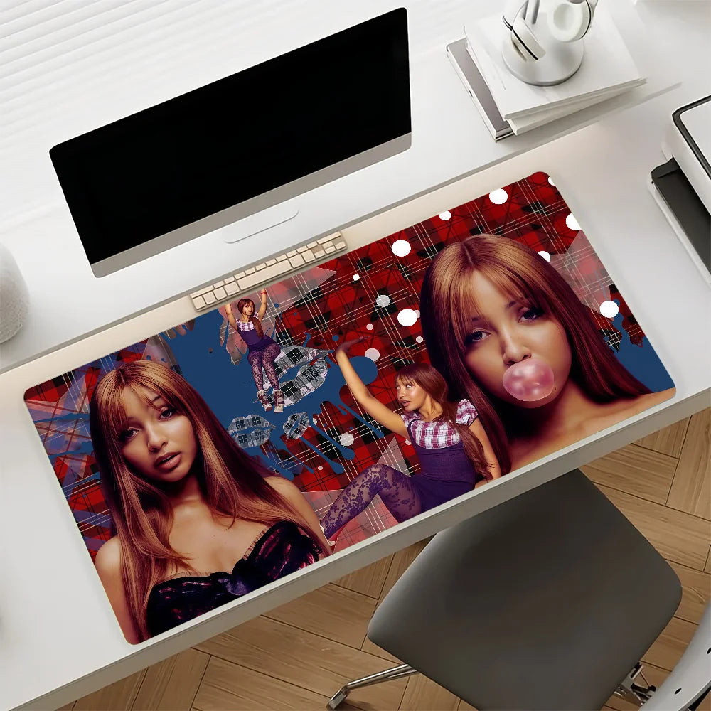 Singer P-PinkPantheress-S Mouse Pad Non-slip Rubber Gamer Balance Computer Mat Decoracion Deskmat Laptop Office Large