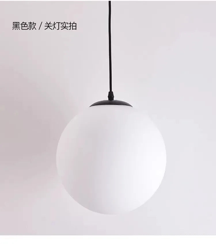 Black White Golden Ball Chandelier Lights Glass Frosted Lampshade Restaurant Bar Kitchen Hanging Lamps G9 E27 Indoor Lighting
