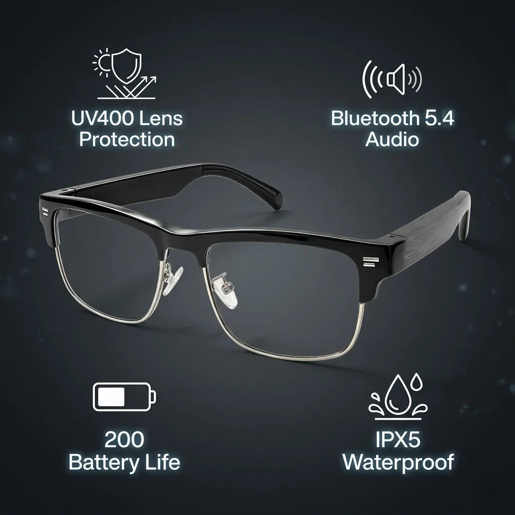 Smart Glasses Ultra-Light Playback Open-Ear Speakers Sunglasses Polarized Lens Smartglasses Bluetooth Glasses for Sports Travel