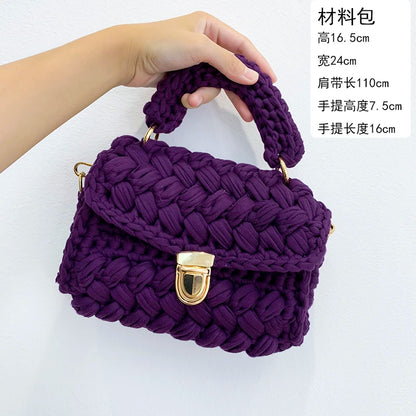 New Rope Woven Women Handbags Designer Knitting Chains Shoulder Crossbody Bag Casual Lady Hand Bags Small Flap Purses
