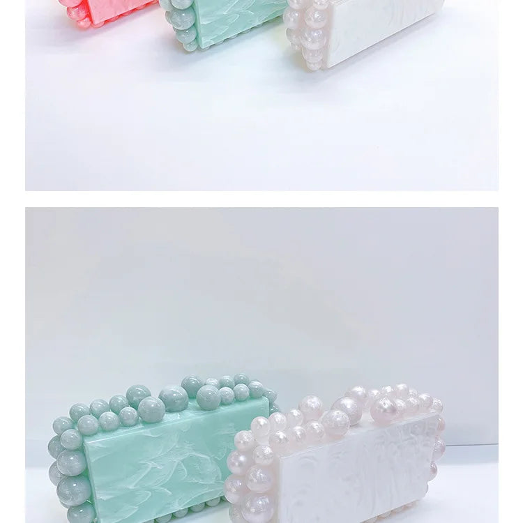 Luxury Design Shoulder Crossbody Bag Fashion New Evening Clutch Bag Ladies Handbag Acrylic Transparent Small Square Bag Female