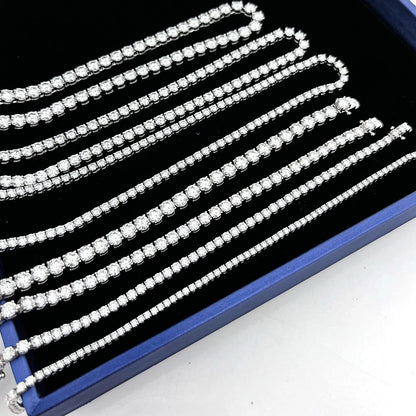 Hip Hop 925 Sterling Silver 3mm 4mm 5mm VVS Moissanite Diamond Necklace Moissanite Tennis Chain